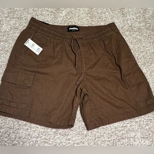 RSQ Men’s Brown Cargo Drawstring Shorts NWT Size Small